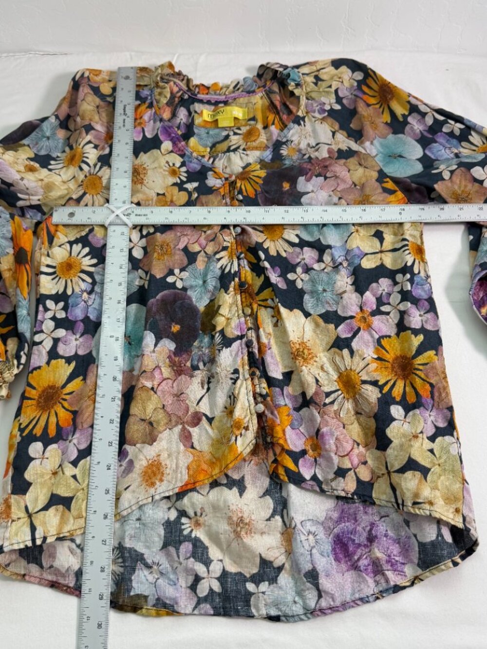 Anthropologie Moxy Collective Maeve Floral Boho Blouse Large Cottagecore - Picture 4 of 8